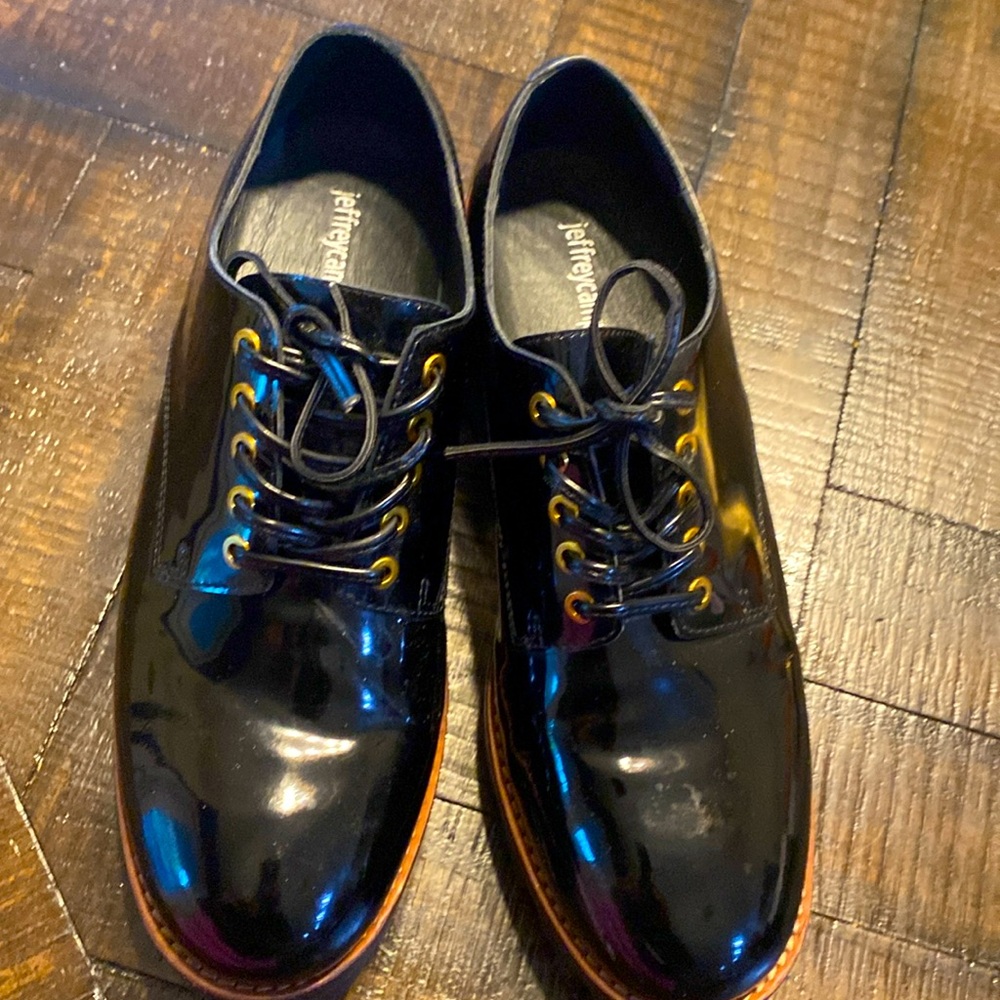 Platform lug heeled tie up loafers